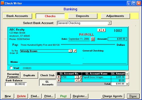 Pro Gold XP Payroll Process Screen